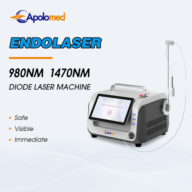 Endolaser con fibra 980+1470nm Láser Terapia vascular Máquina de lipólisis de estiramiento facial